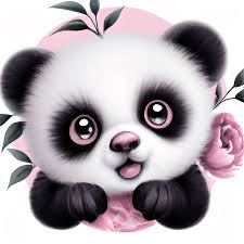 cute baby panda cherry blossom adorable