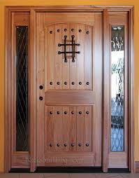 Exterior Rustic Doors With 2 Sidelights