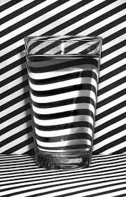 Glass Of Water On Black And White