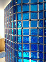 colored and curved glass block shower