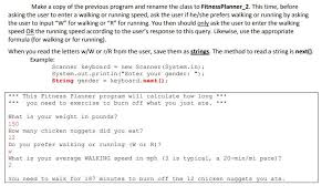 Answered Write A Program Fitnessplanner 1 That Bartleby