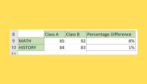 how to calculate percene difference