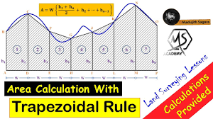area calculation with tzoidal rule