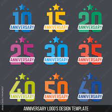 vector set of anniversary color signs