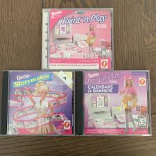 nostalgic 90s barbie pc games mattel cd