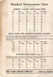 Vintage Ward Stilson Standard Measurement Chart 1950s A