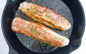 a pork tenderloin in electric skillet