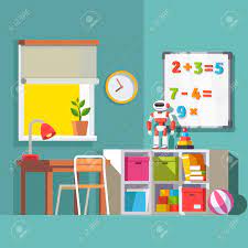 3 / 345 a boy studying stock illustrations by colematt 7 / 650 student stock illustration by coramax 13 / 1,212 stickman kids geography reading room illustration stock. Preschool Or School Student Kid Room Interior Study Desk At Royalty Free Cliparts Vectors And Stock Illustration Image 54217127