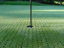 Image result for golf course maintenance term where holes are punched into greens