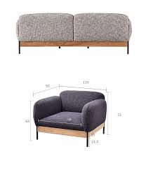 teak wood sofa with metal legs