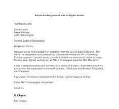 resignation letter for higher stus