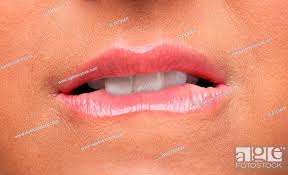 beauty woman lips sad emotions close up