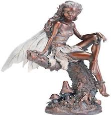 Napco Bronze Fairy Figure Garden Statue