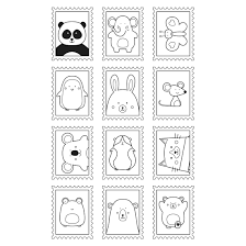 Ideen für eine kinderpost und einen briefkasten für kinder. Clear Stamp Set Briefmarken Tiere Briefmarken Bastelideen Copics