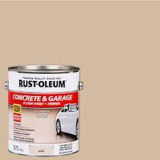 rust oleum 1 gal sand satin 1 part epoxy concrete floor interior exterior paint 2 pack brown
