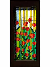 Hinged Colored Stained Glass Door For