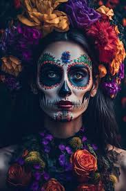 beautiful makeup with dia de muertos