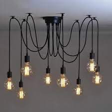 10 Light Cable Chandelier In Black