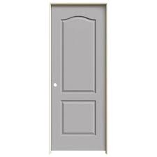single prehung interior door in gray
