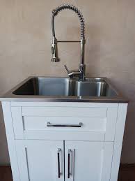 utility sink with commercial faucet