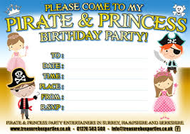 Pirate And Princess Party Downloads Free Invitations And