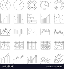 Chart Diagram Icon Set Outline Style
