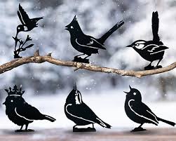 6 Black Metal Birds Wall Art Metal Bird