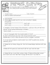 Parent Survey I Send One Of These Home With My Parents Every Year