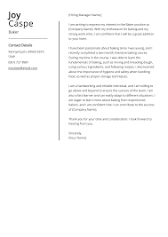 baker cover letter exle free guide