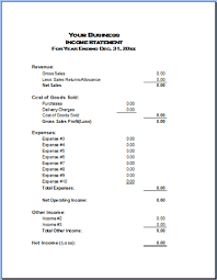 Basic Income Statement Example And Format Small Business