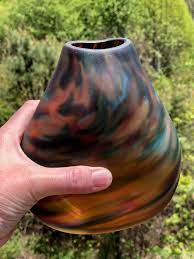 Jewel Tone Sandblasted Smash Vase