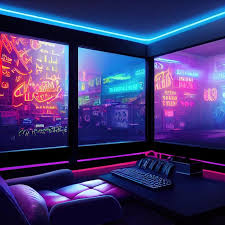 Neon Pc Gaming Room Rgb Color Glow Effect