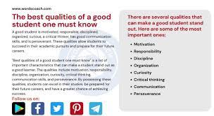 the best qualities of a good student