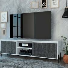 White Tv Stand Unit Cabinet With 2