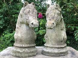 Pair 20th Century Horse Head Busts