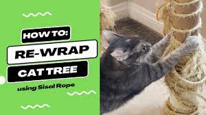 how to re wrap cat tree poles using