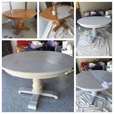 Grey Wash Pedestal Dining Table With