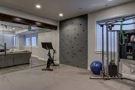 Basement Gym With Climbing Wall