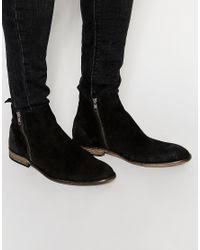 Check spelling or type a new query. Asos Chelsea Boots In Black Suede With Double Zip For Men Lyst