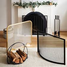 Deco Metal Fireplace Screen West Elm