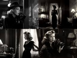 noir scene with femme fatale