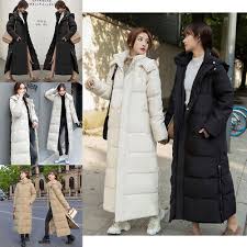 Uk Women Ladies Extra Long Winter Coat