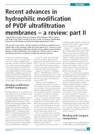 Pdf Recent Advances In Hydrophilic Modification Of Pvdf