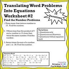 translating word problems to equations