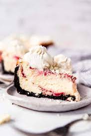 White Chocolate Raspberry Truffle Cheesecake gambar png