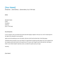 Sample Employment Cover Letter Template  Simple Job Cover Letter     