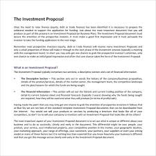 Sample Investment Proposal 24 Documents In Pdf Word