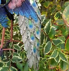 Metal Peacock Windmill Ornament The