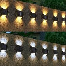 2 X Led Solar Powered Fence Lights Wall