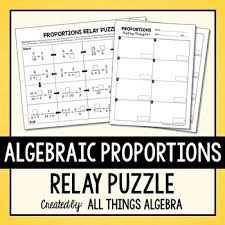 Proportions Relay Puzzle Variables On